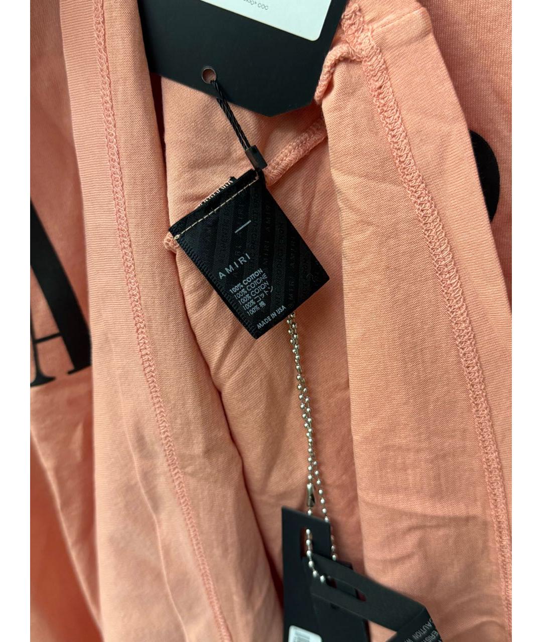 AMIRI Коралловая хлопковая футболка, фото 7