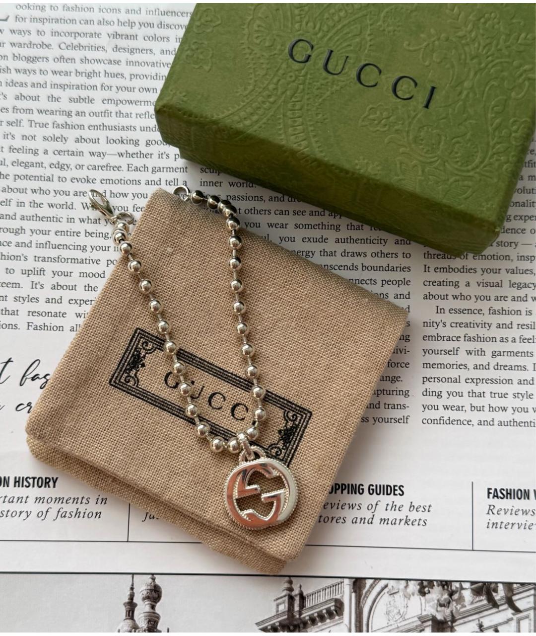 GUCCI Серебрянный серебряный браслет, фото 2