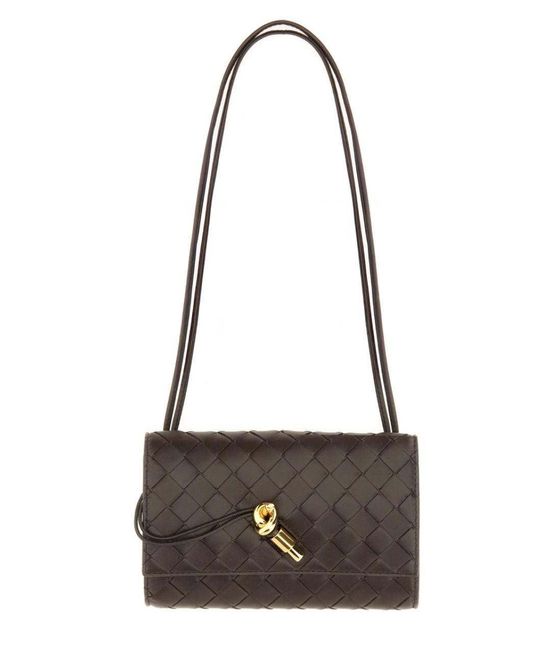 BOTTEGA VENETA Коричневая кожаная сумка через плечо, фото 2