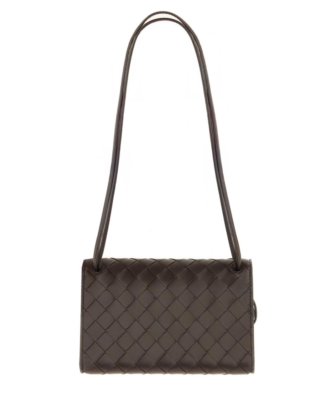 BOTTEGA VENETA Коричневая кожаная сумка через плечо, фото 5