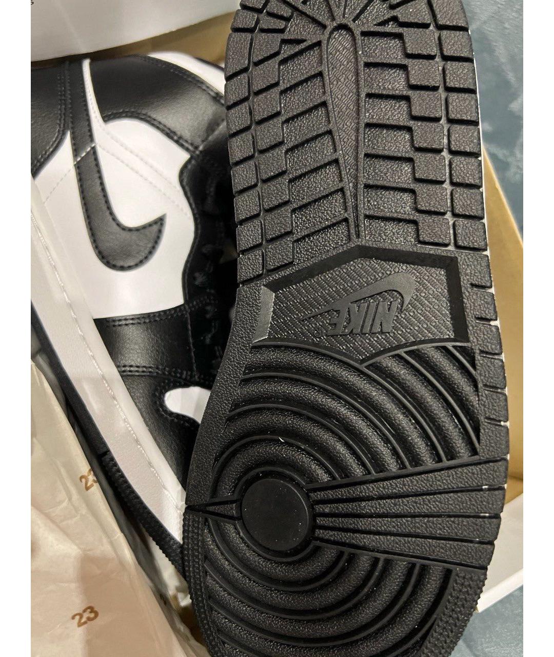 JORDAN Черные кожаные низкие кроссовки / кеды, фото 3