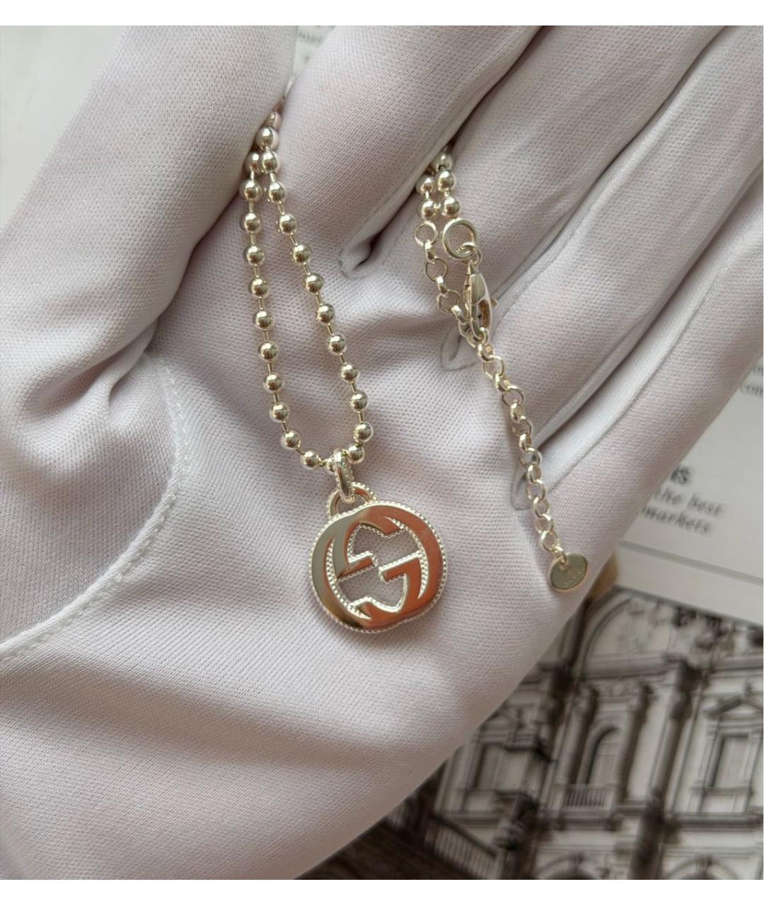GUCCI Серебряное серебряное колье, фото 5