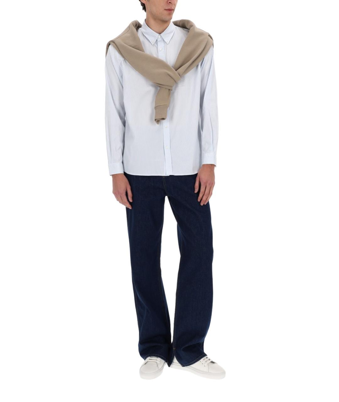 LACOSTE Голубая хлопковая кэжуал рубашка, фото 2