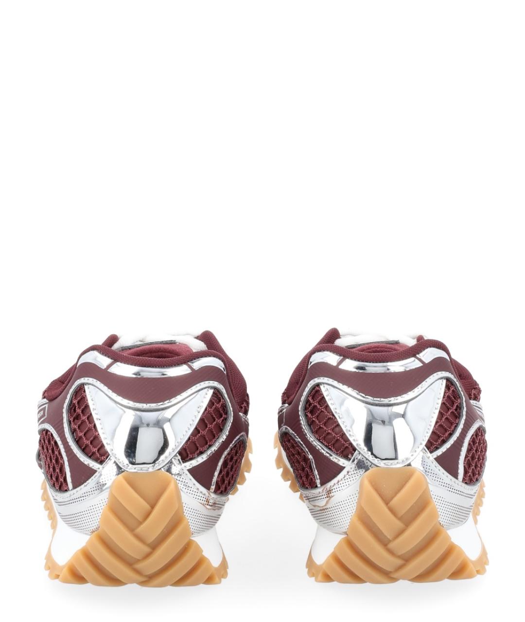 BOTTEGA VENETA Бордовые низкие кроссовки / кеды, фото 4