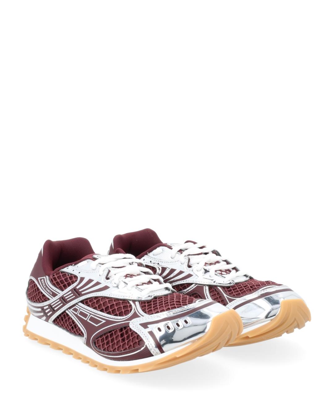 BOTTEGA VENETA Бордовые низкие кроссовки / кеды, фото 2