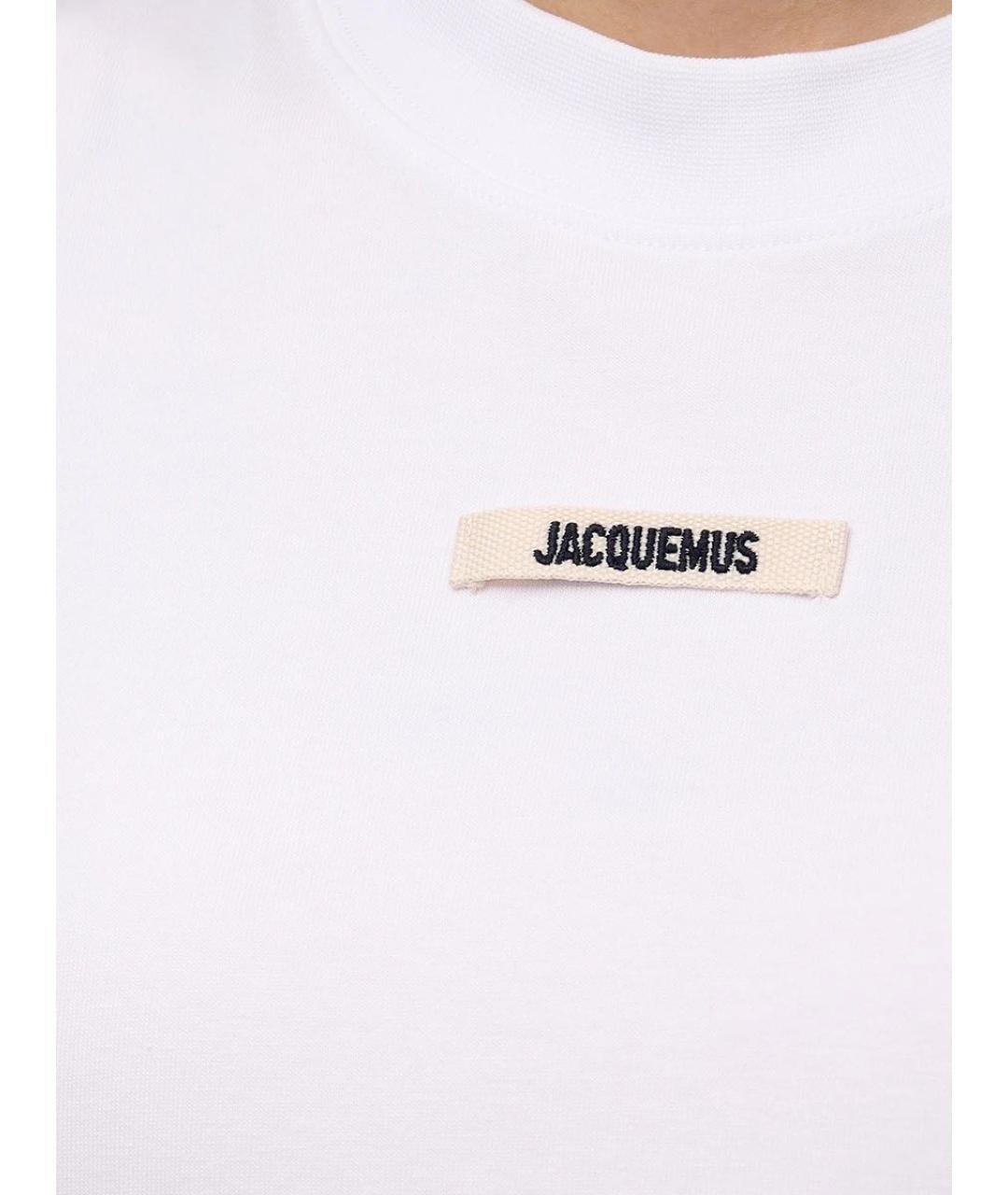 JACQUEMUS Белая хлопковая футболка, фото 4