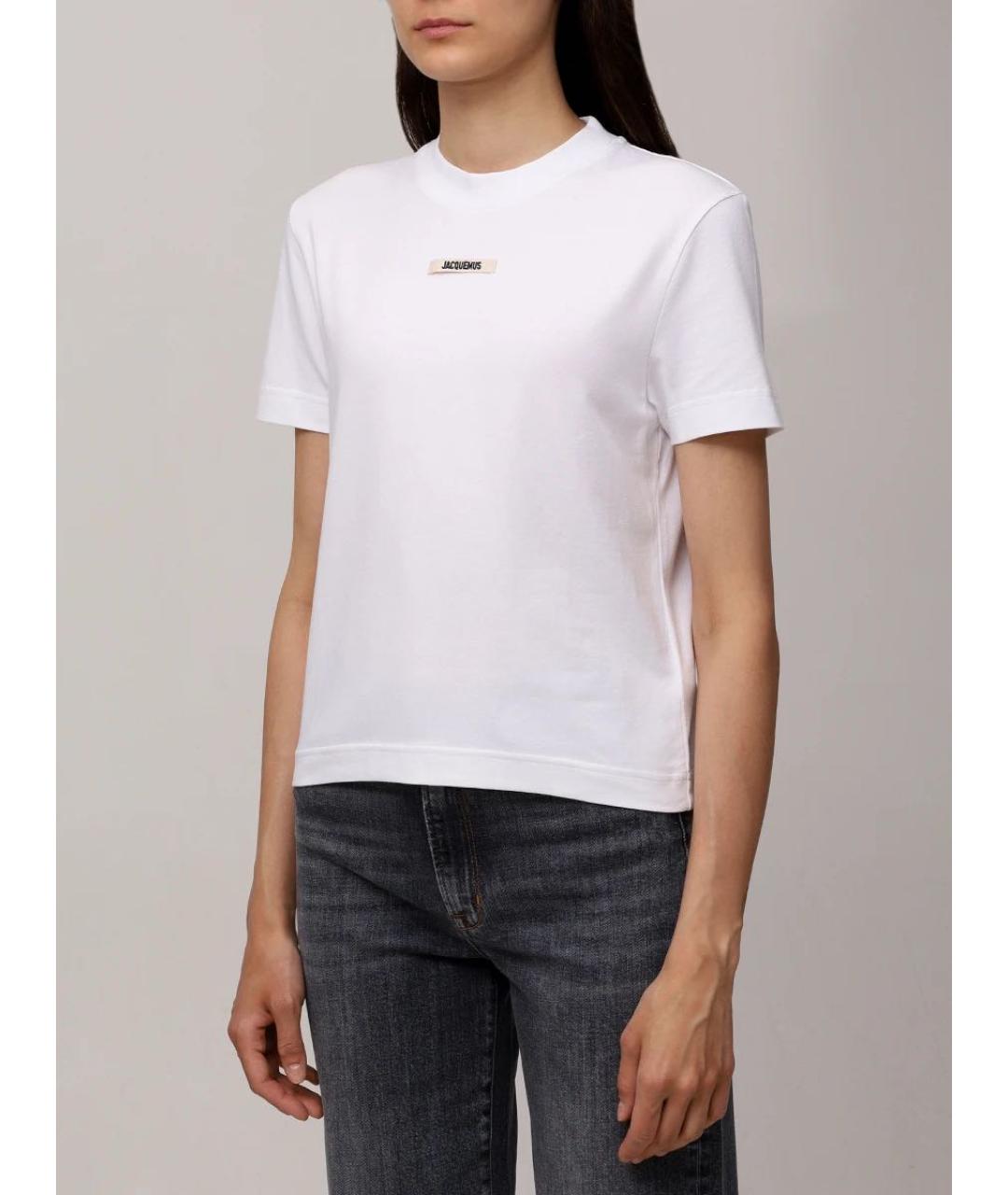JACQUEMUS Белая хлопковая футболка, фото 2