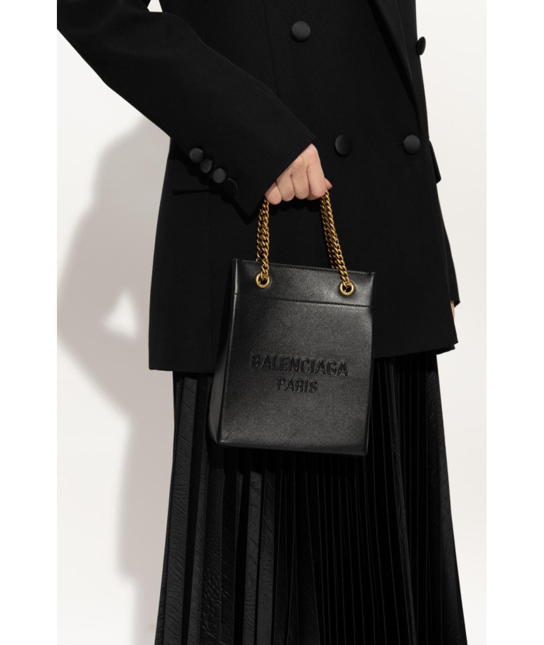 BALENCIAGA Черная кожаная сумка через плечо, фото 5