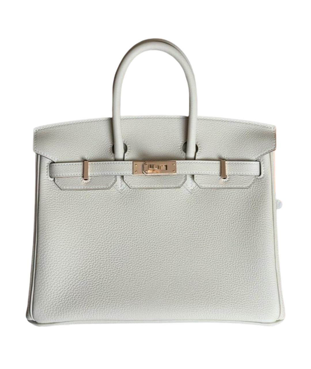 HERMES Бежевая кожаная сумка с короткими ручками, фото 1