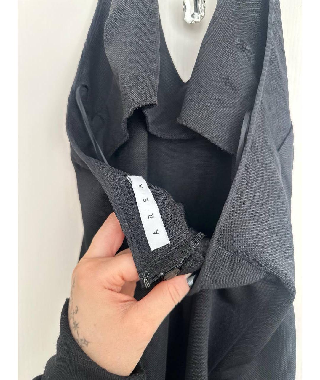 AREA Черное вискозное коктейльное платье, фото 5