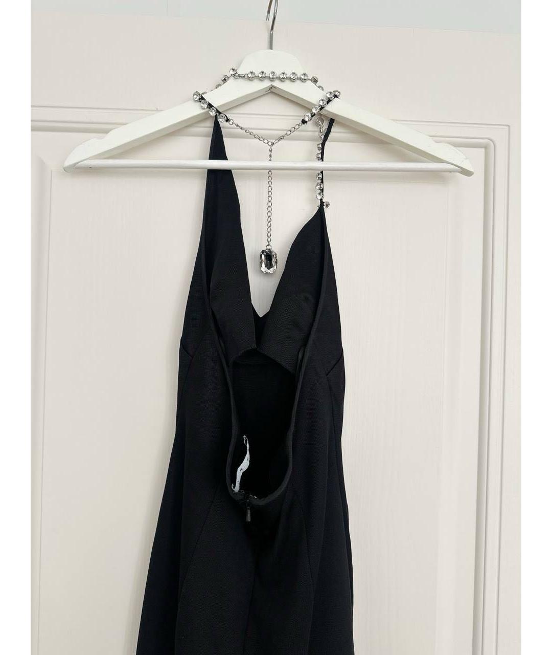 AREA Черное вискозное коктейльное платье, фото 3