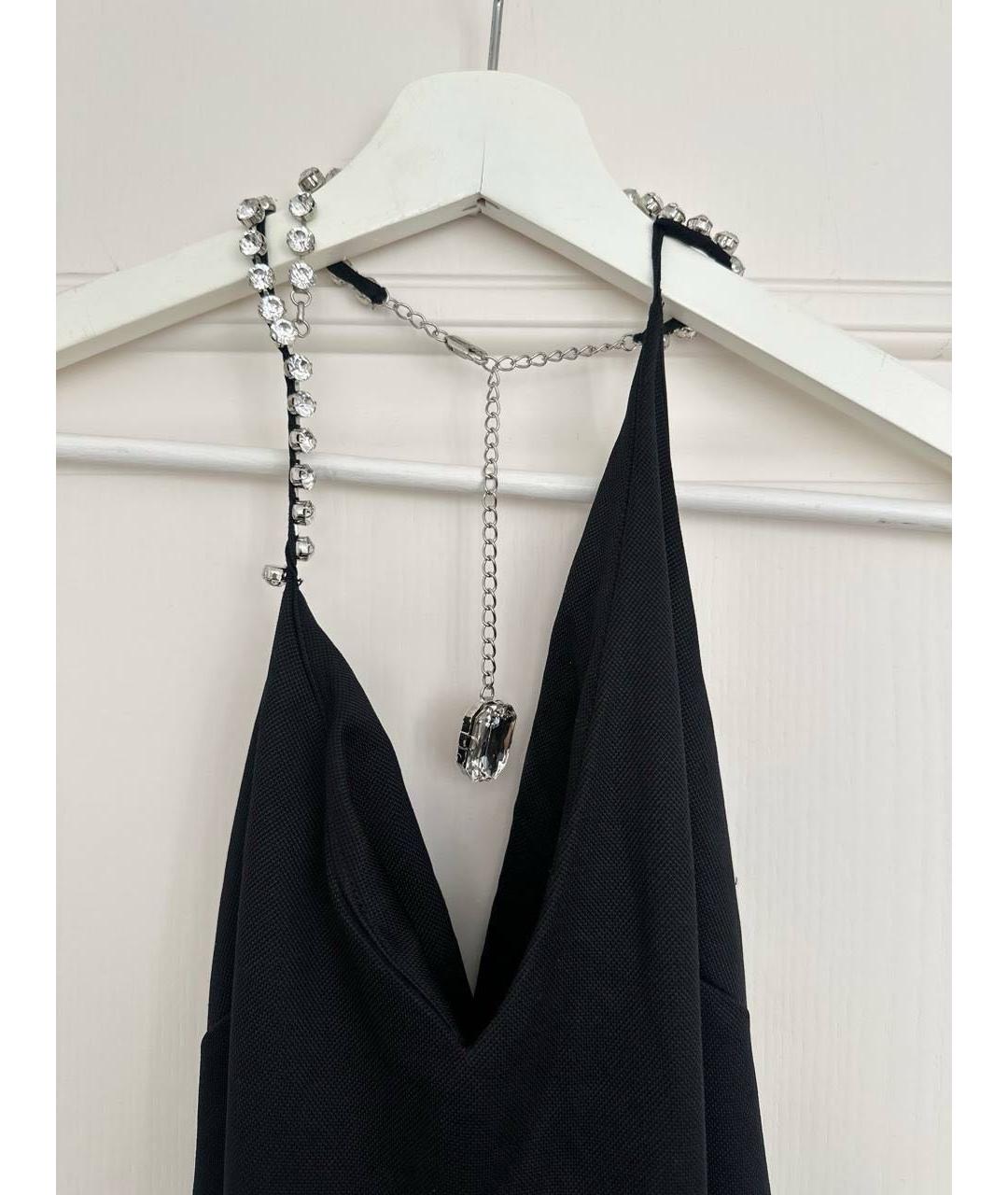 AREA Черное вискозное коктейльное платье, фото 2