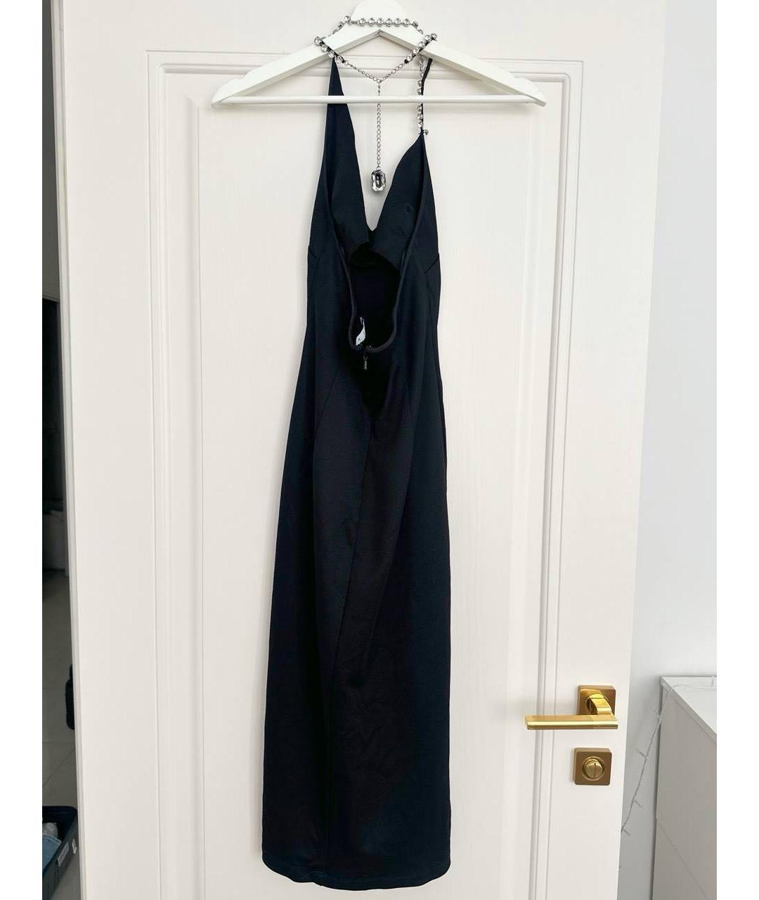 AREA Черное вискозное коктейльное платье, фото 6