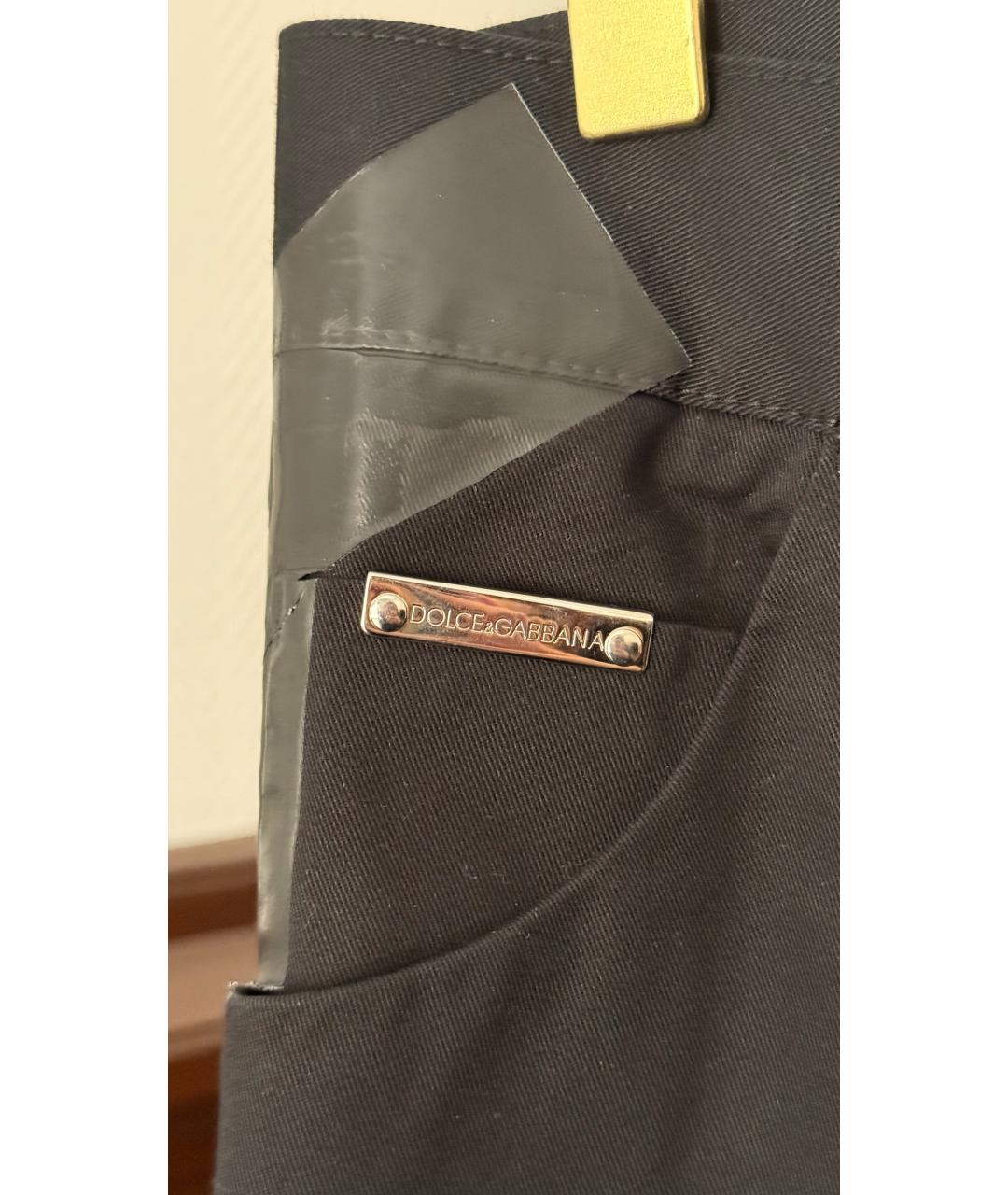 DOLCE&GABBANA Черные прямые брюки, фото 4
