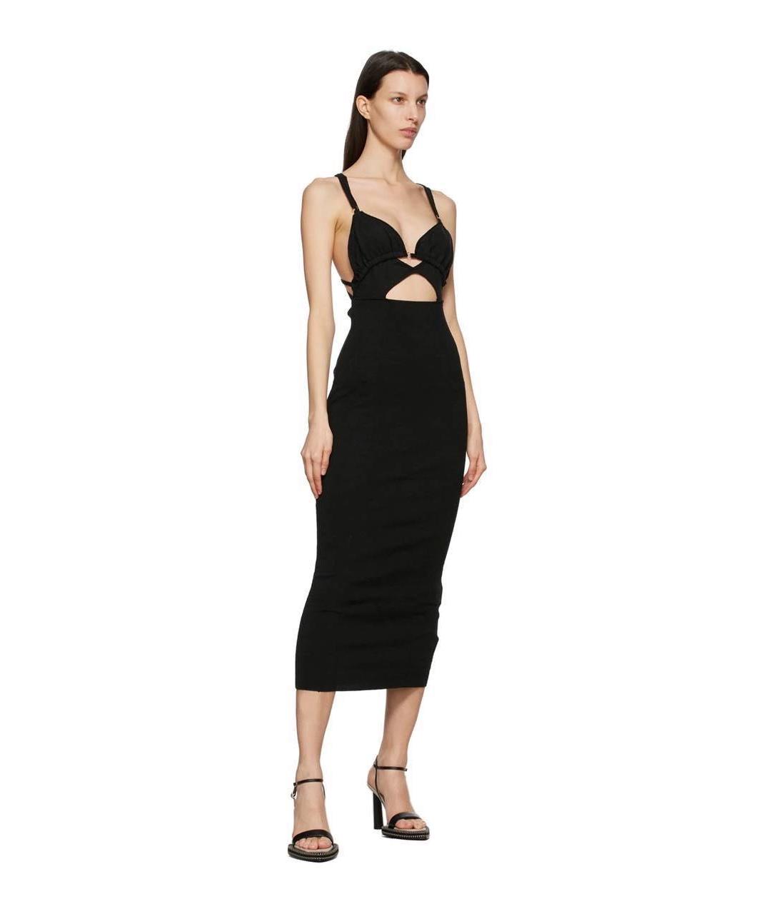 JACQUEMUS Черное льняное повседневное платье, фото 6