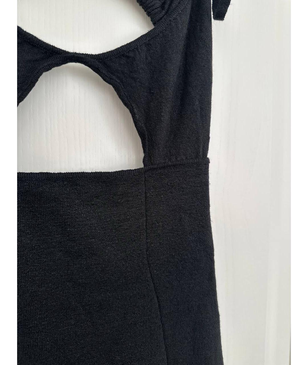 JACQUEMUS Черное льняное повседневное платье, фото 3