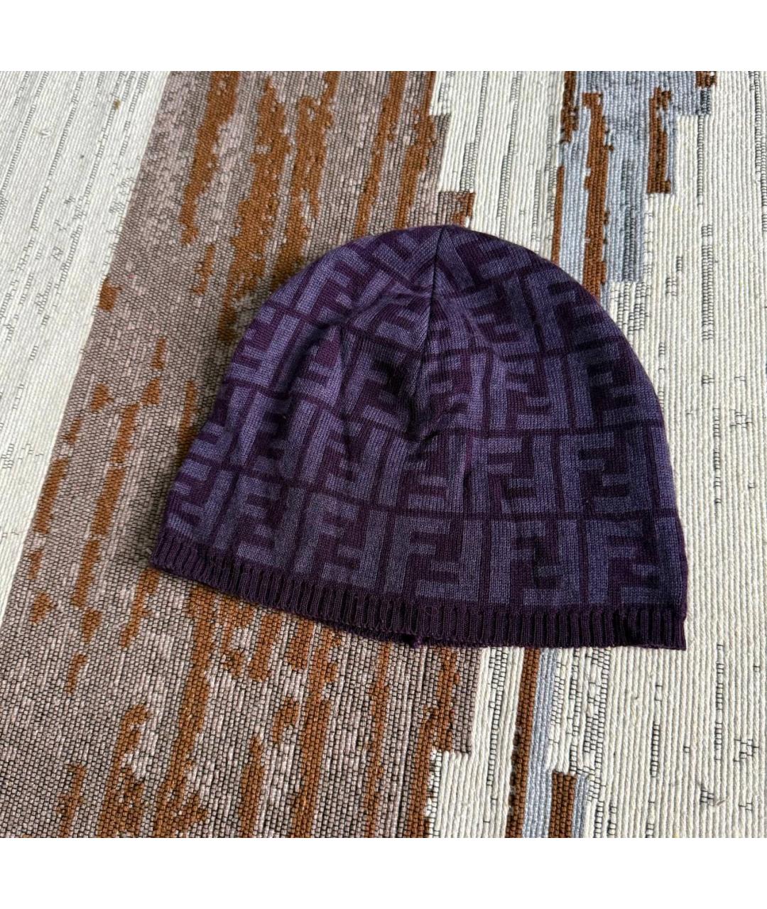 FENDI Фиолетовая шерстяная шапка, фото 5