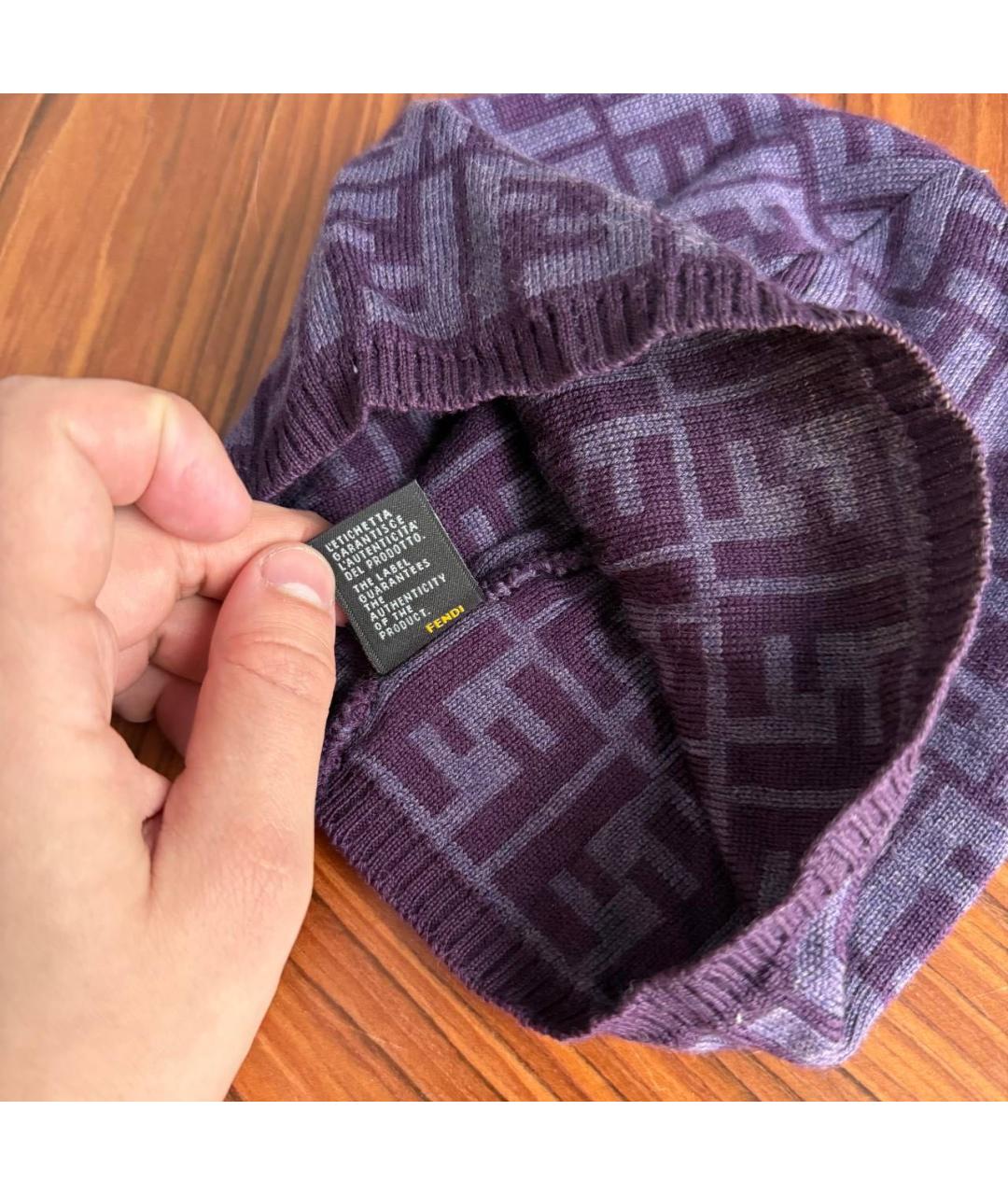 FENDI Фиолетовая шерстяная шапка, фото 4