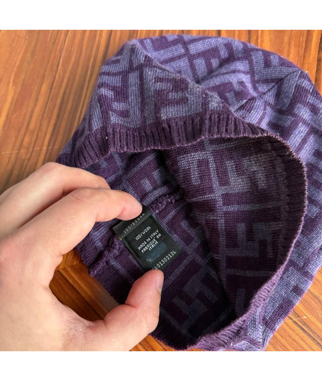 FENDI Фиолетовая шерстяная шапка, фото 2