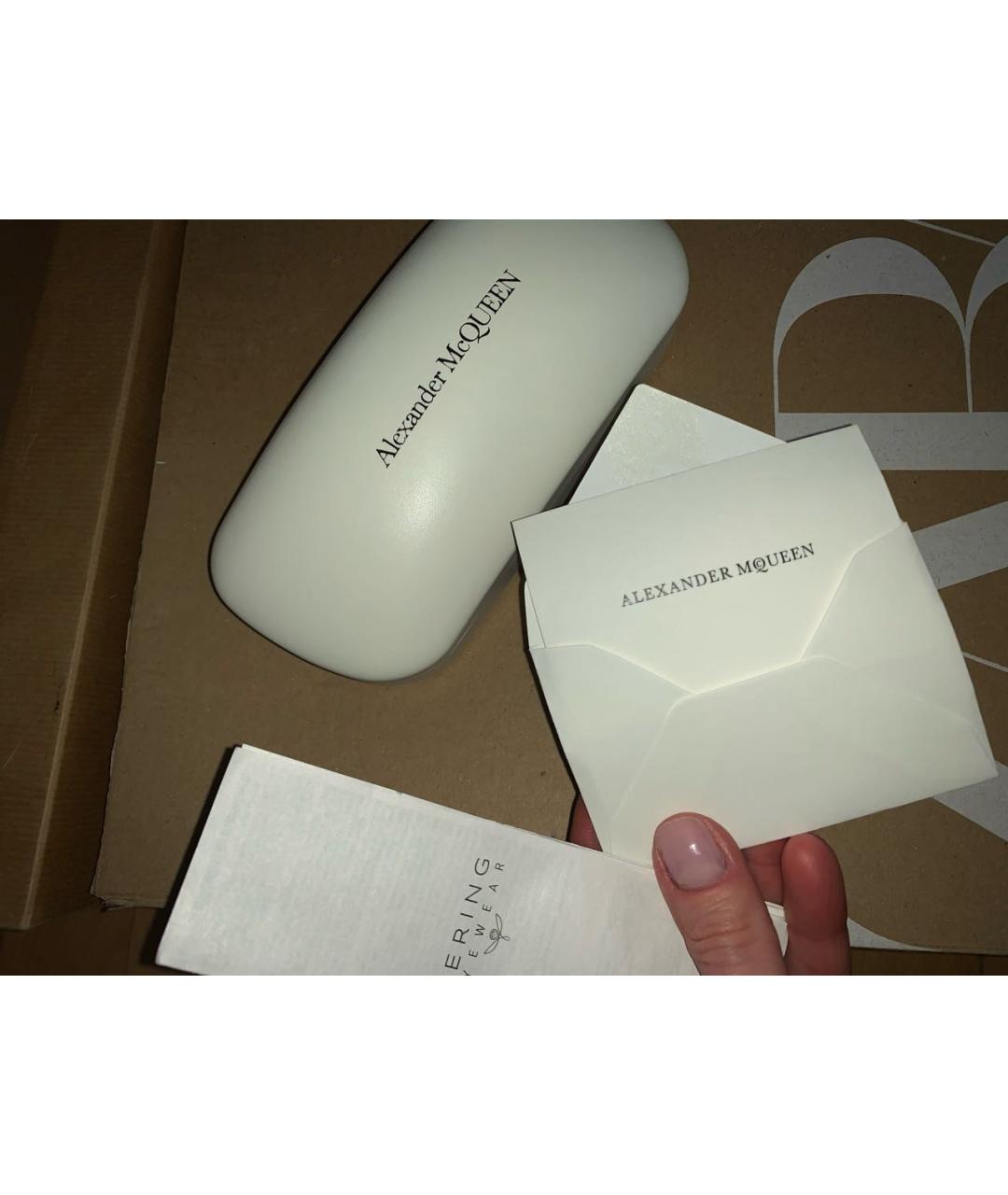 ALEXANDER MCQUEEN Голубые пластиковые солнцезащитные очки, фото 4