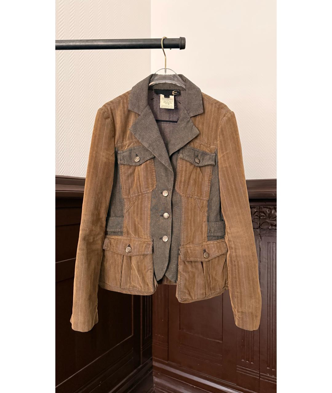 JUST CAVALLI Бежевый замшевый костюм с брюками, фото 5