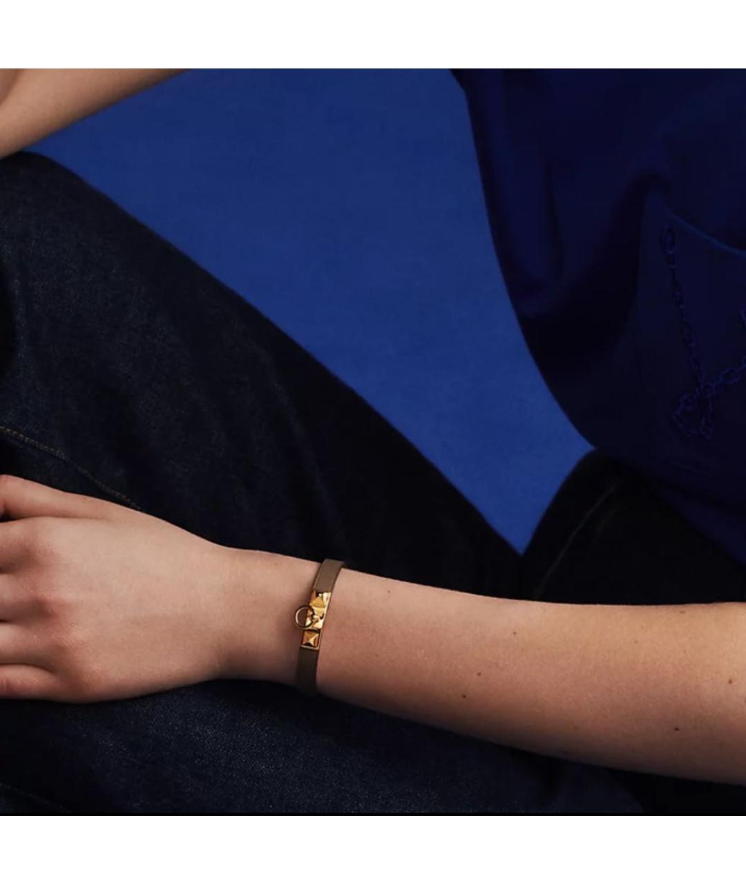 HERMES Коричневый кожаный браслет, фото 7