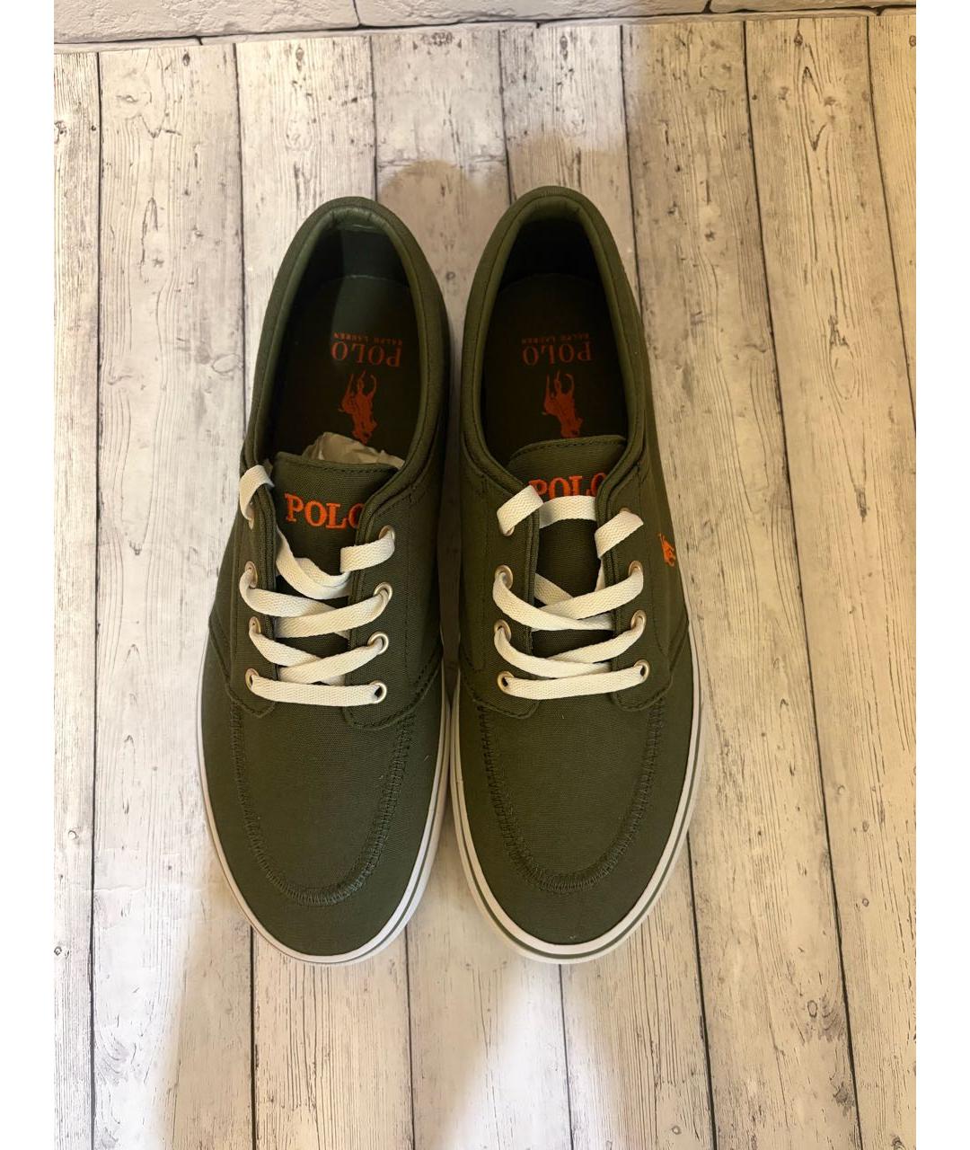 POLO RALPH LAUREN Хаки текстильные низкие кроссовки / кеды, фото 2