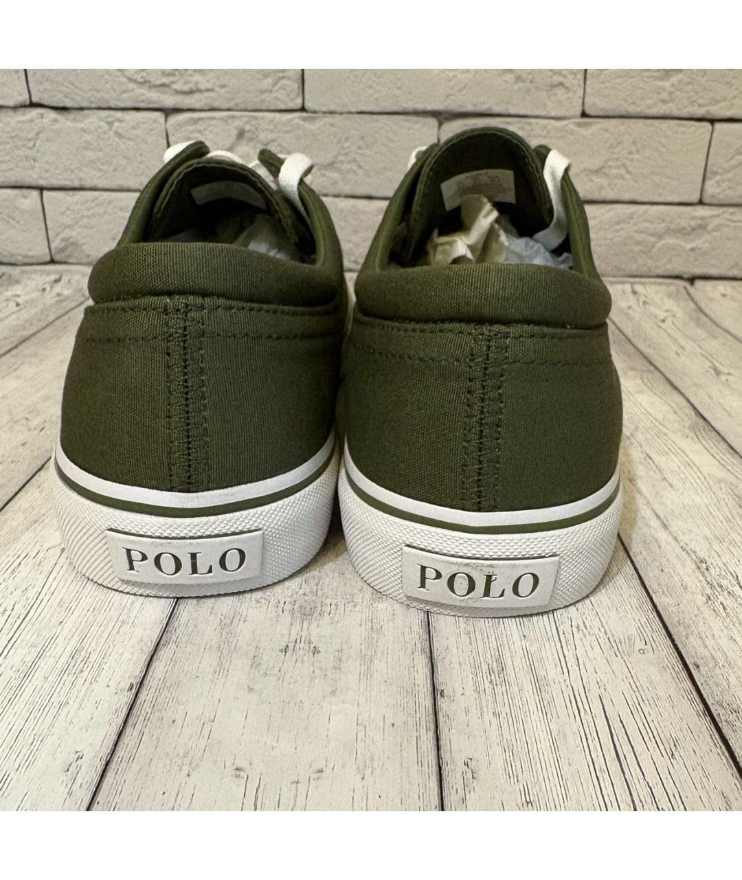 POLO RALPH LAUREN Хаки текстильные низкие кроссовки / кеды, фото 3
