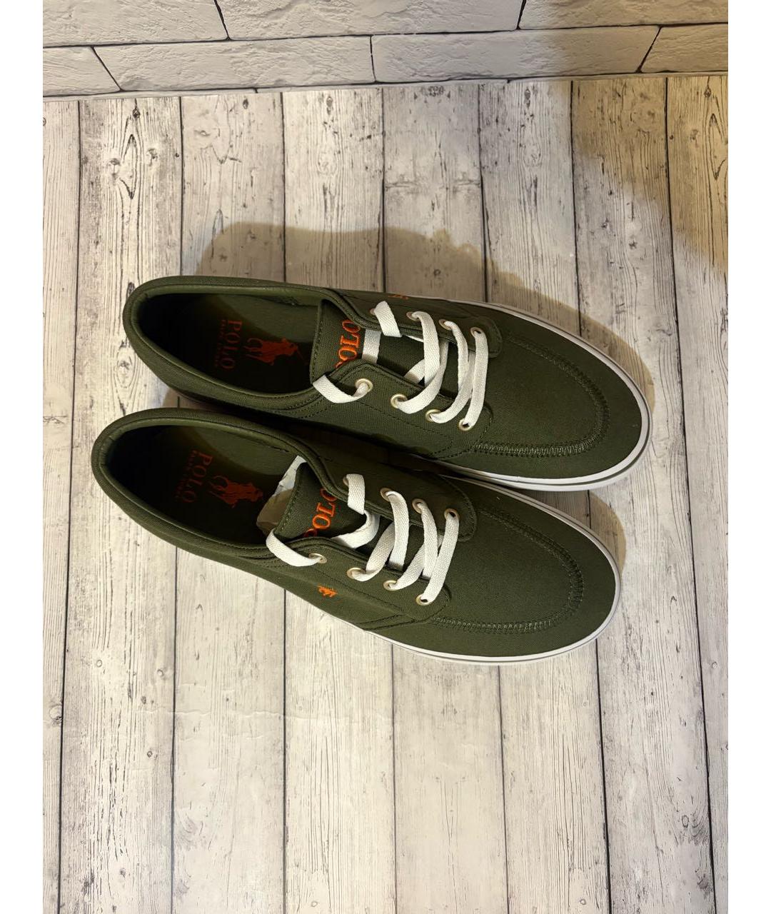 POLO RALPH LAUREN Хаки текстильные низкие кроссовки / кеды, фото 6