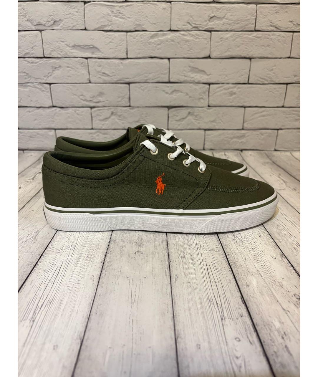 POLO RALPH LAUREN Хаки текстильные низкие кроссовки / кеды, фото 7