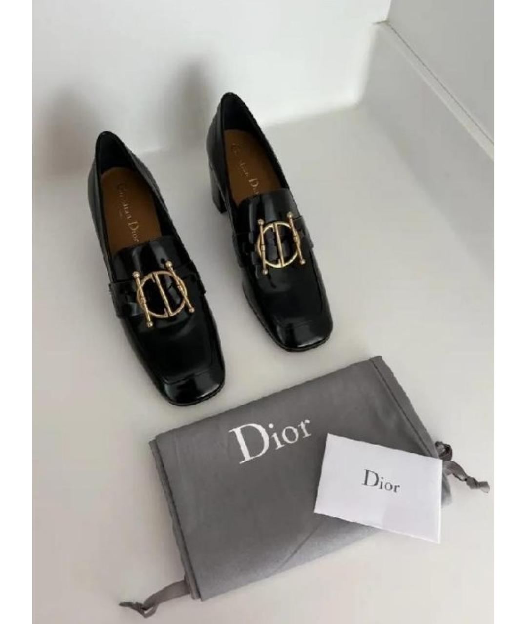 CHRISTIAN DIOR Черные кожаные лоферы, фото 4