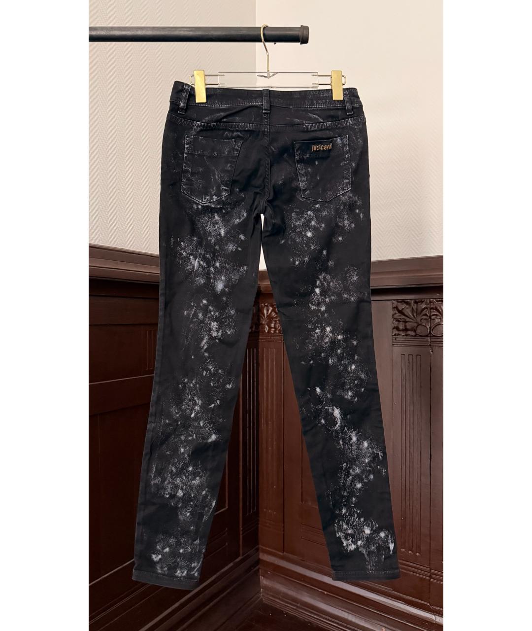 JUST CAVALLI Черные хлопковые прямые джинсы, фото 2