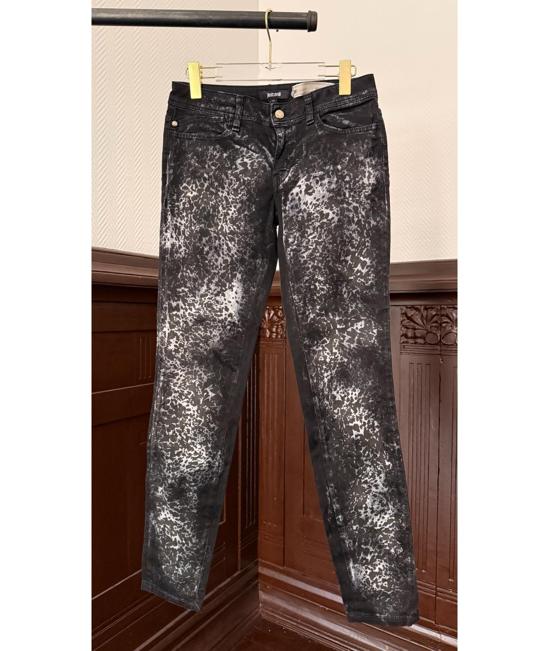 JUST CAVALLI Черные хлопковые прямые джинсы, фото 5