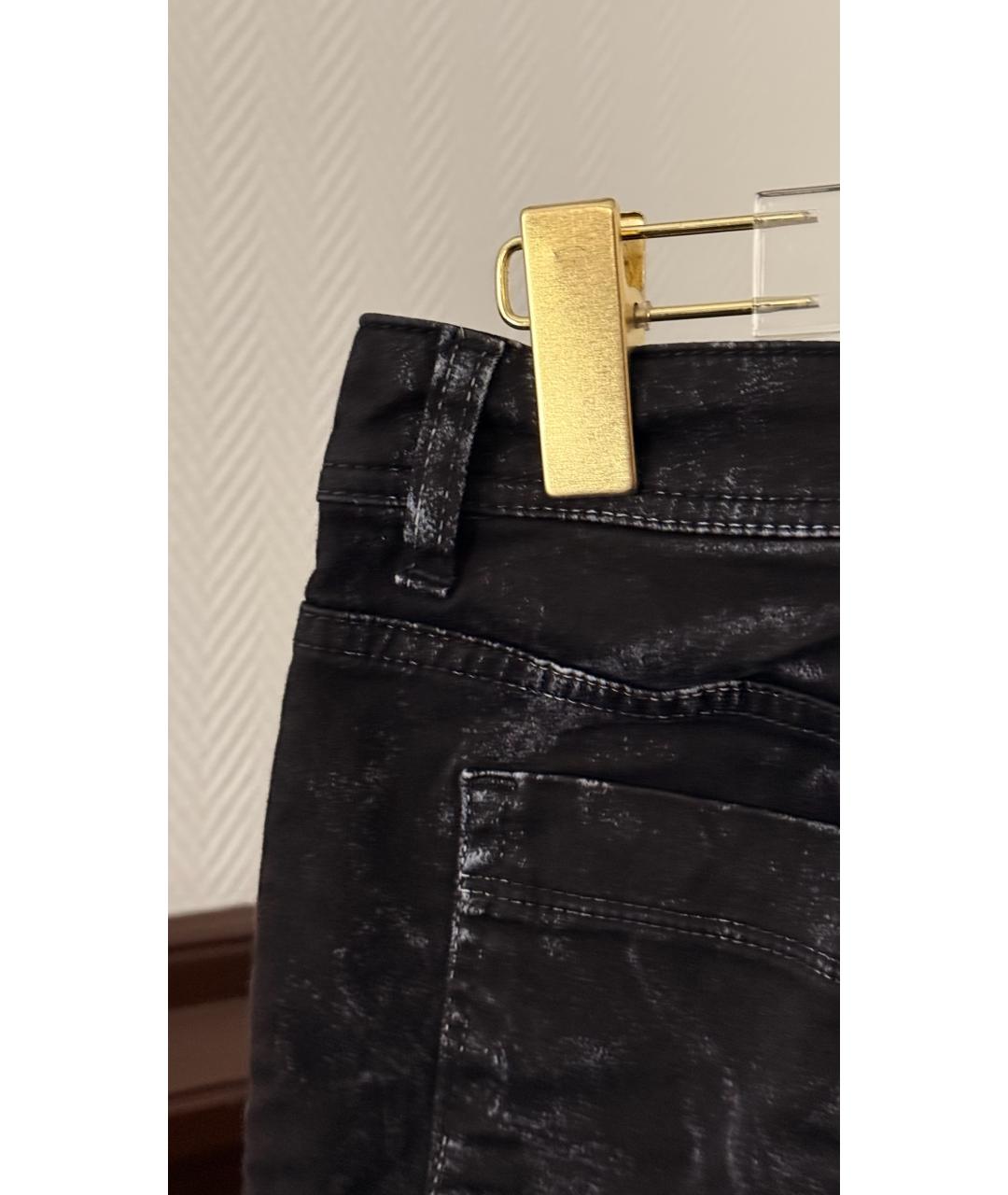 JUST CAVALLI Черные хлопковые прямые джинсы, фото 4