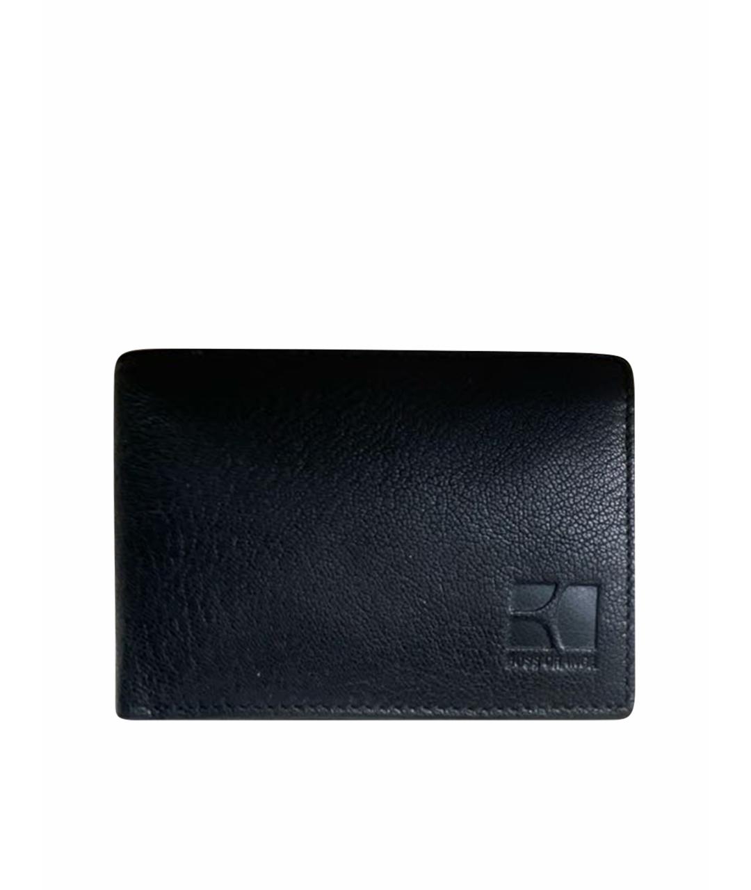 HUGO BOSS Черный кожаный кошелек, фото 1