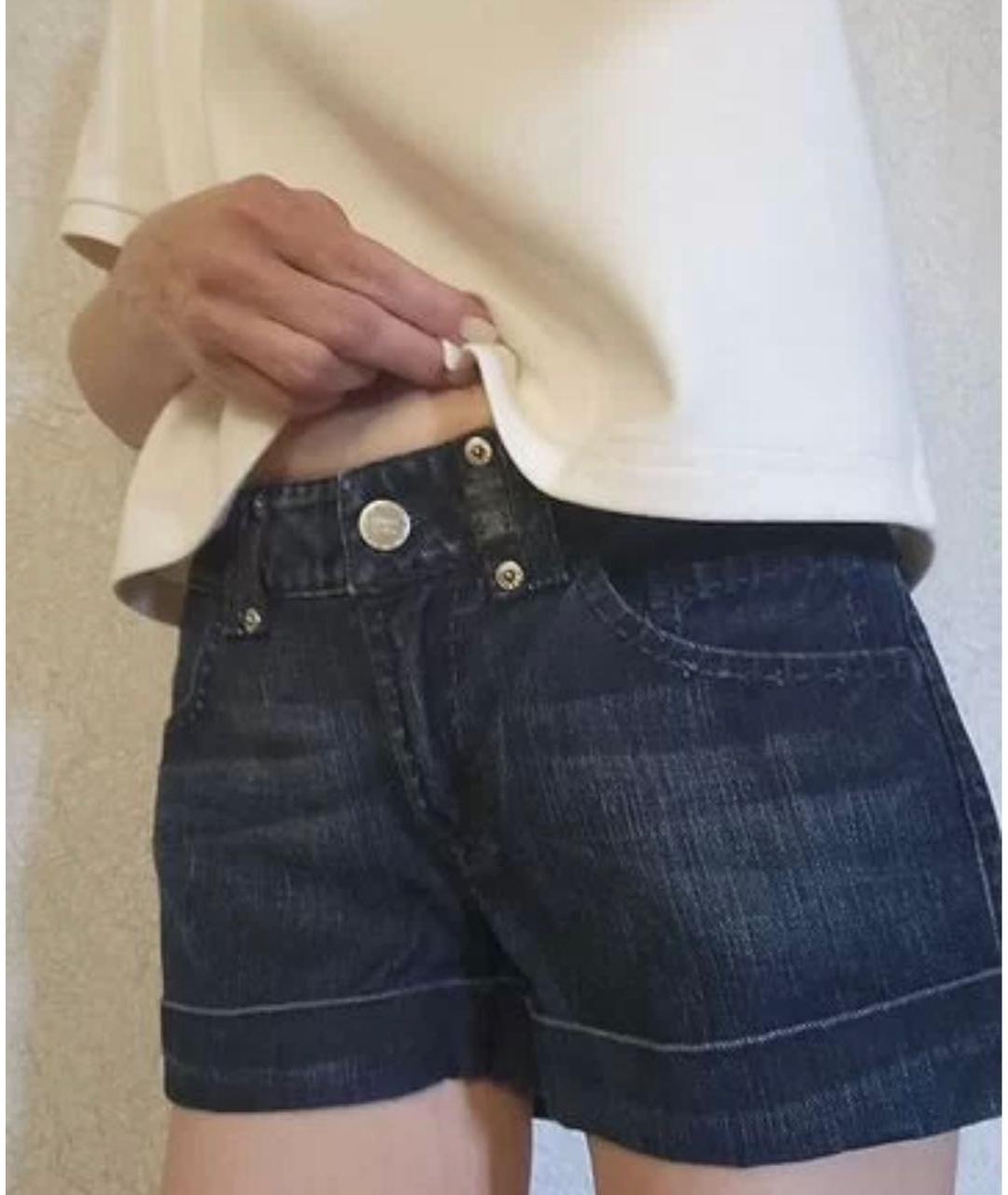 FENDI Темно-синие хлопковые шорты, фото 8