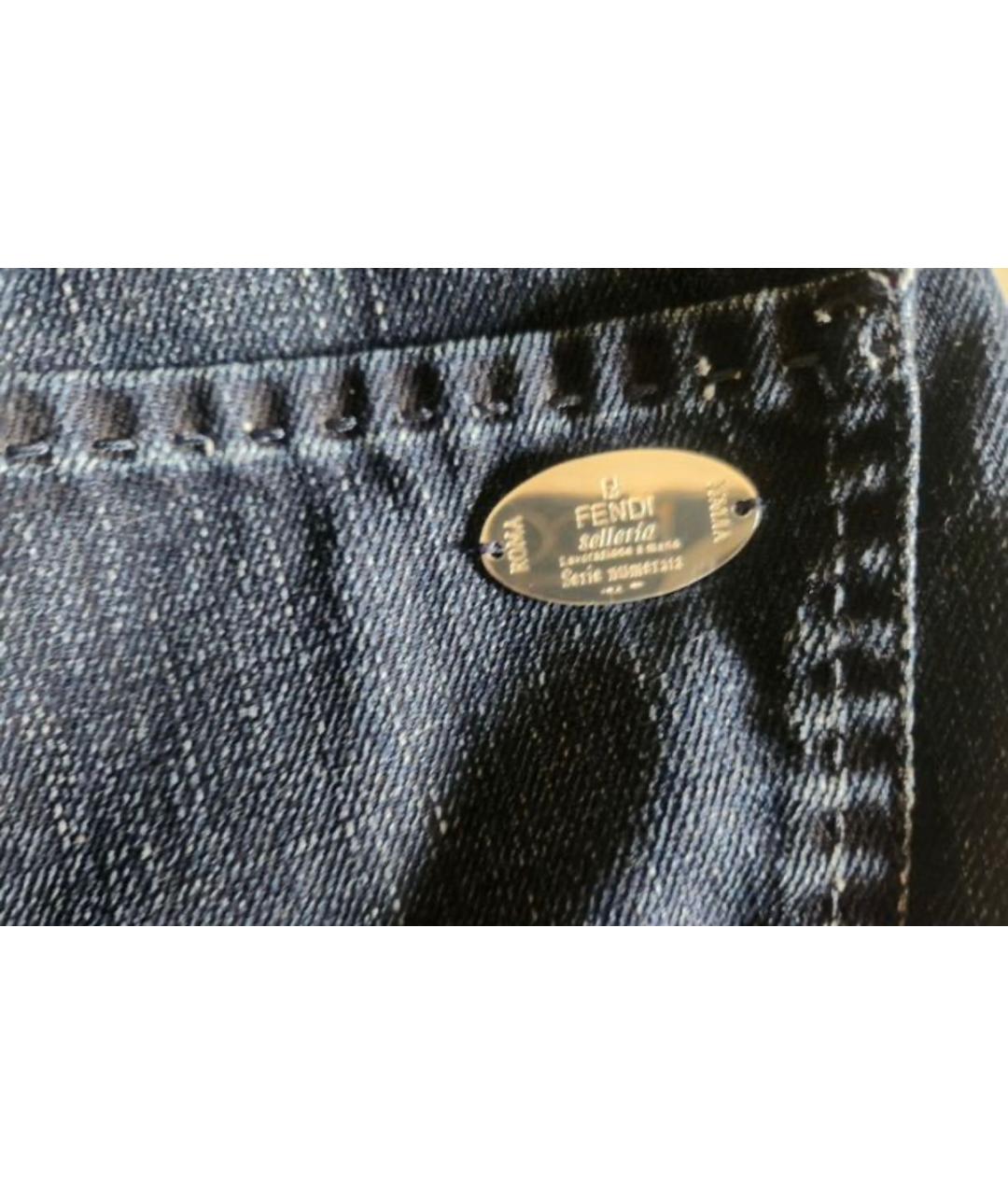 FENDI Темно-синие хлопковые шорты, фото 5