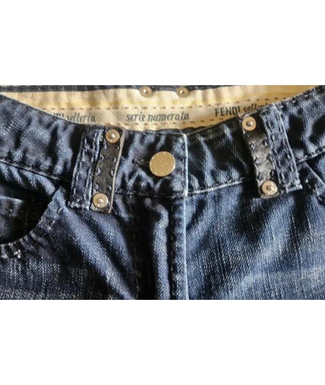 FENDI Темно-синие хлопковые шорты, фото 3