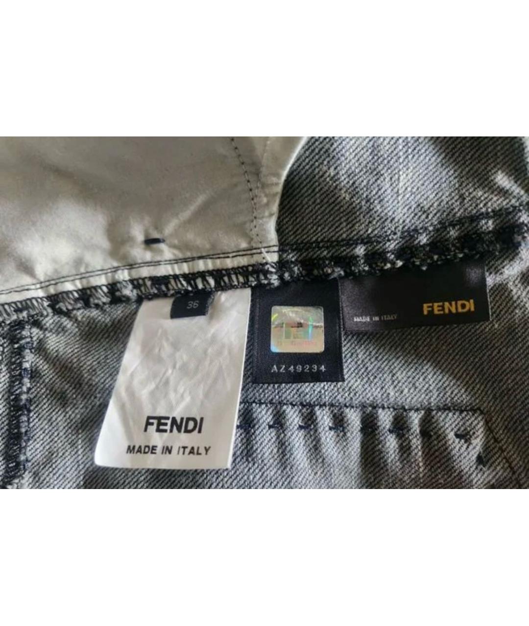 FENDI Темно-синие хлопковые шорты, фото 4