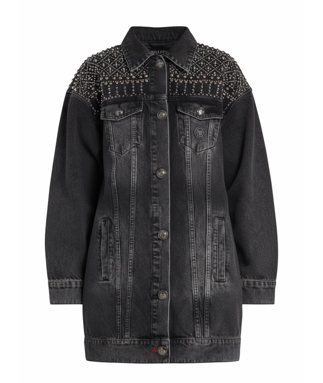 PHILIPP PLEIN Черная деним куртка, фото 1