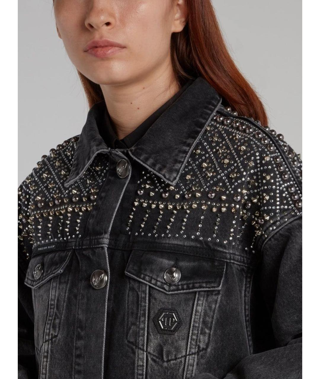 PHILIPP PLEIN Черная деним куртка, фото 4