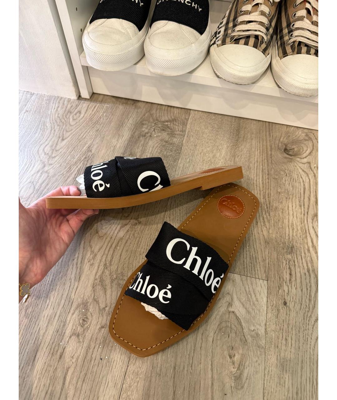 CHLOE Черные шлепанцы, фото 3