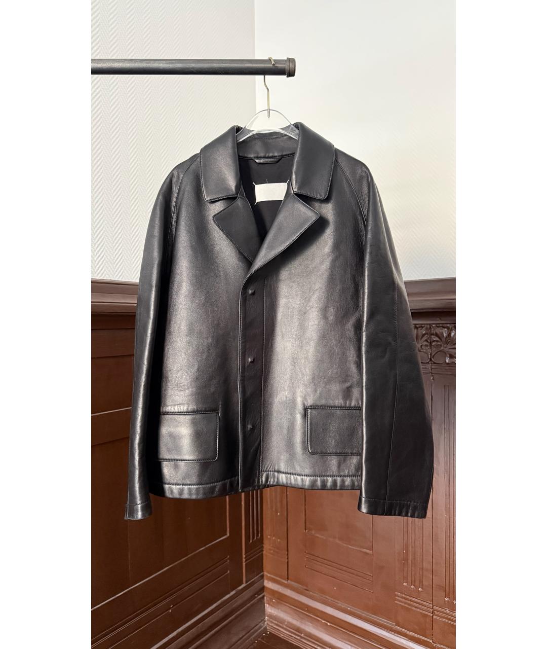 MAISON MARGIELA Черный кожаный жакет/пиджак, фото 5