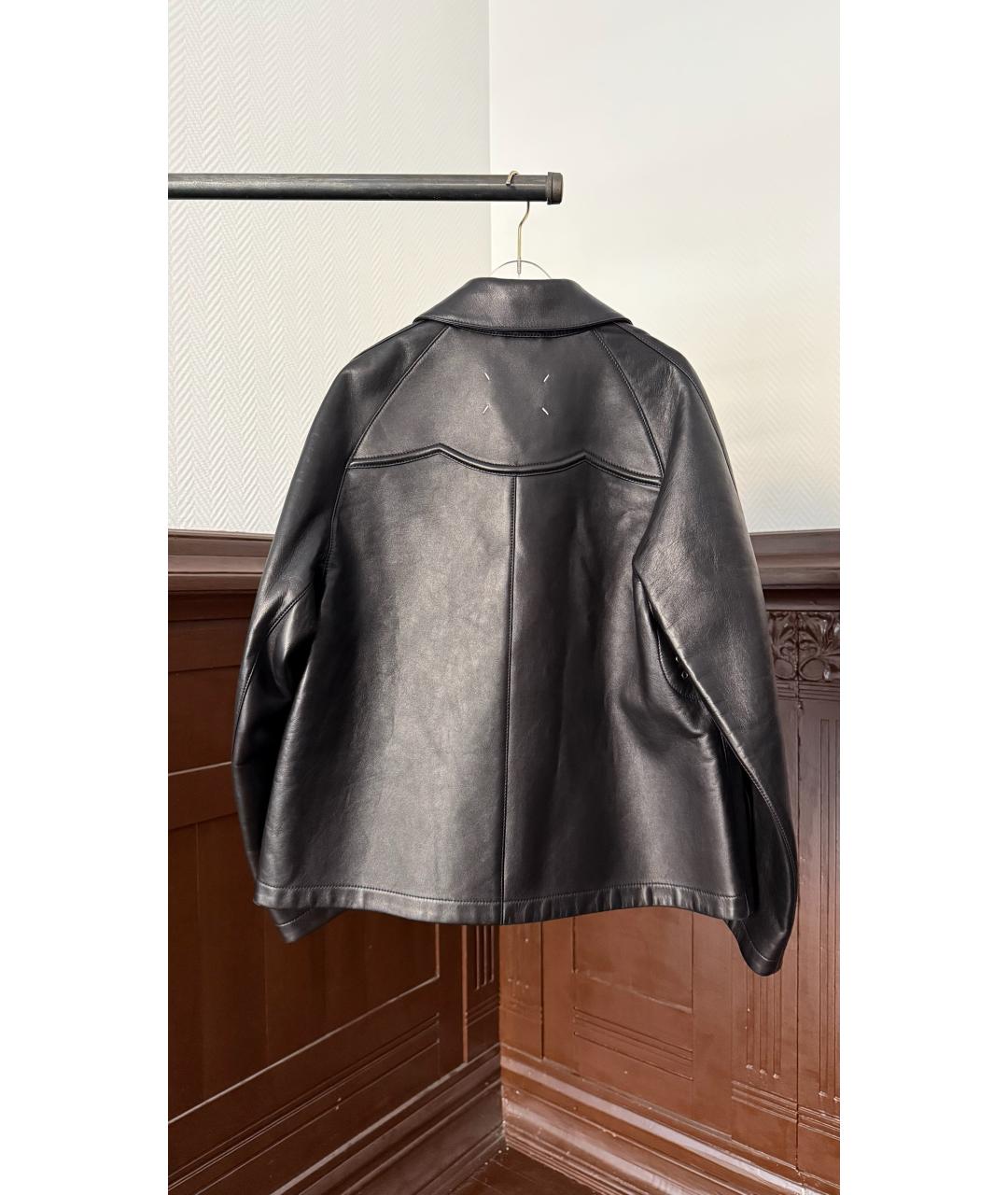 MAISON MARGIELA Черный кожаный жакет/пиджак, фото 2