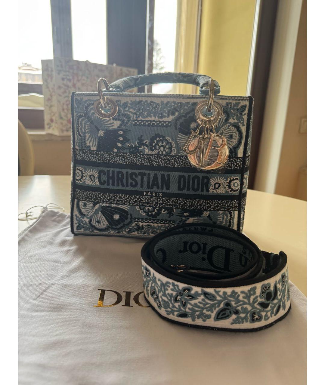 CHRISTIAN DIOR Синяя сумка тоут, фото 5