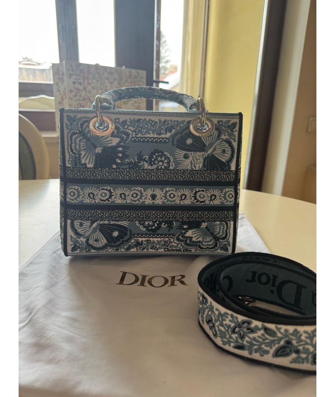 CHRISTIAN DIOR Синяя сумка тоут, фото 3