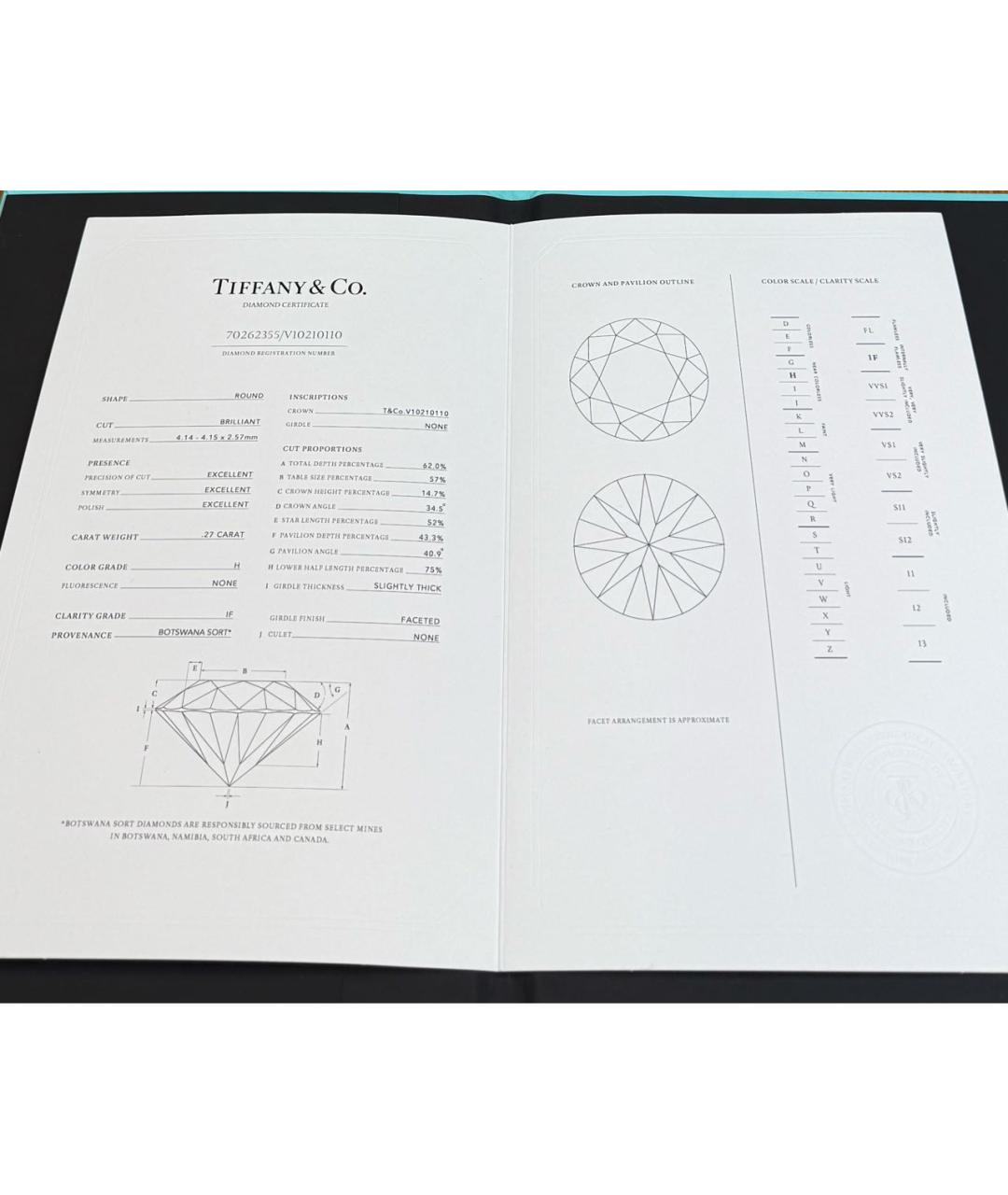 TIFFANY&CO Белое платиновое кольцо, фото 8