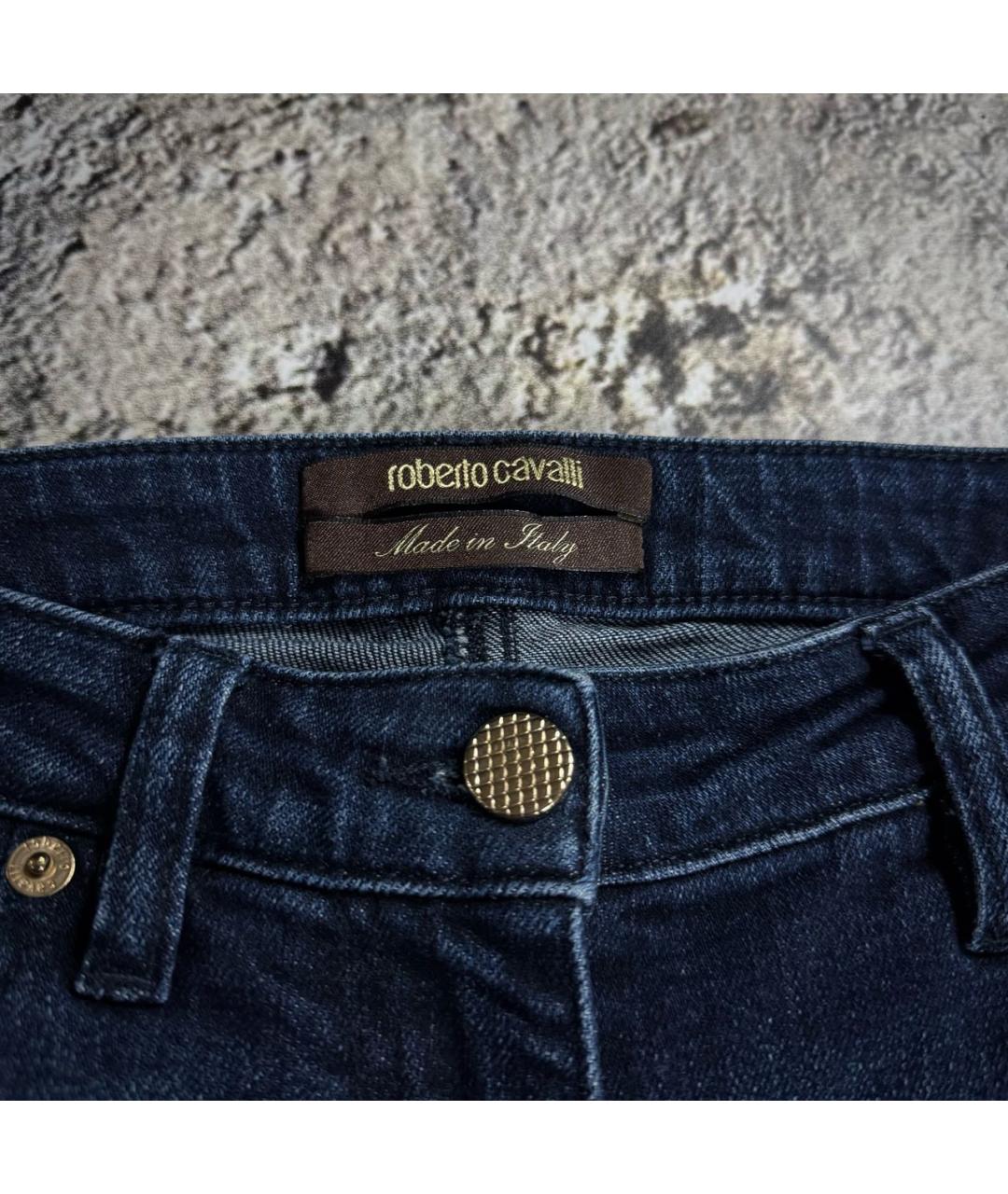 ROBERTO CAVALLI Синие хлопко-эластановые джинсы, фото 3
