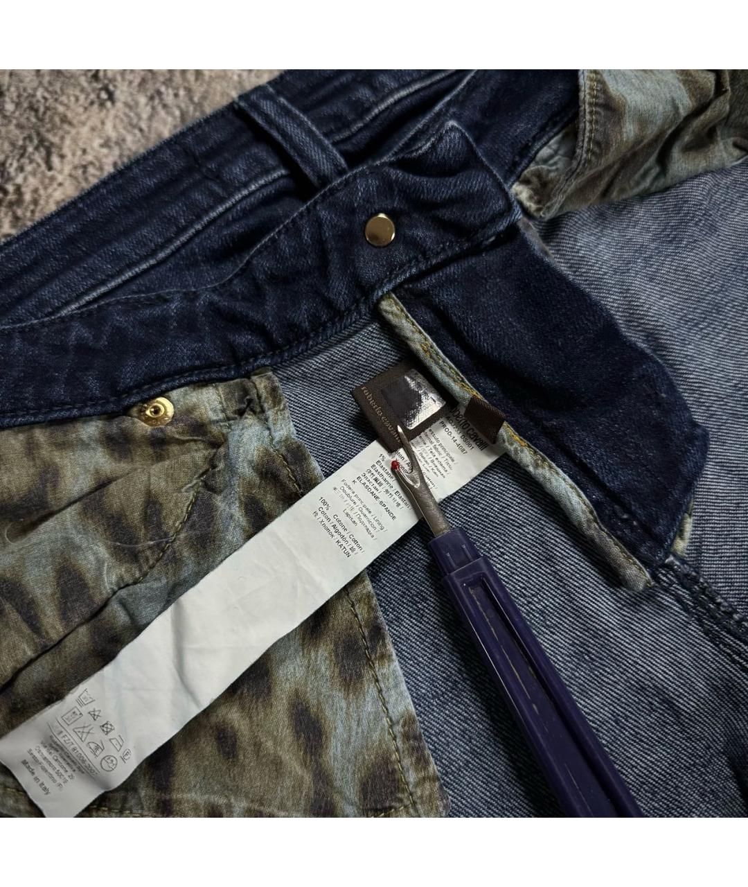 ROBERTO CAVALLI Синие хлопко-эластановые джинсы, фото 5