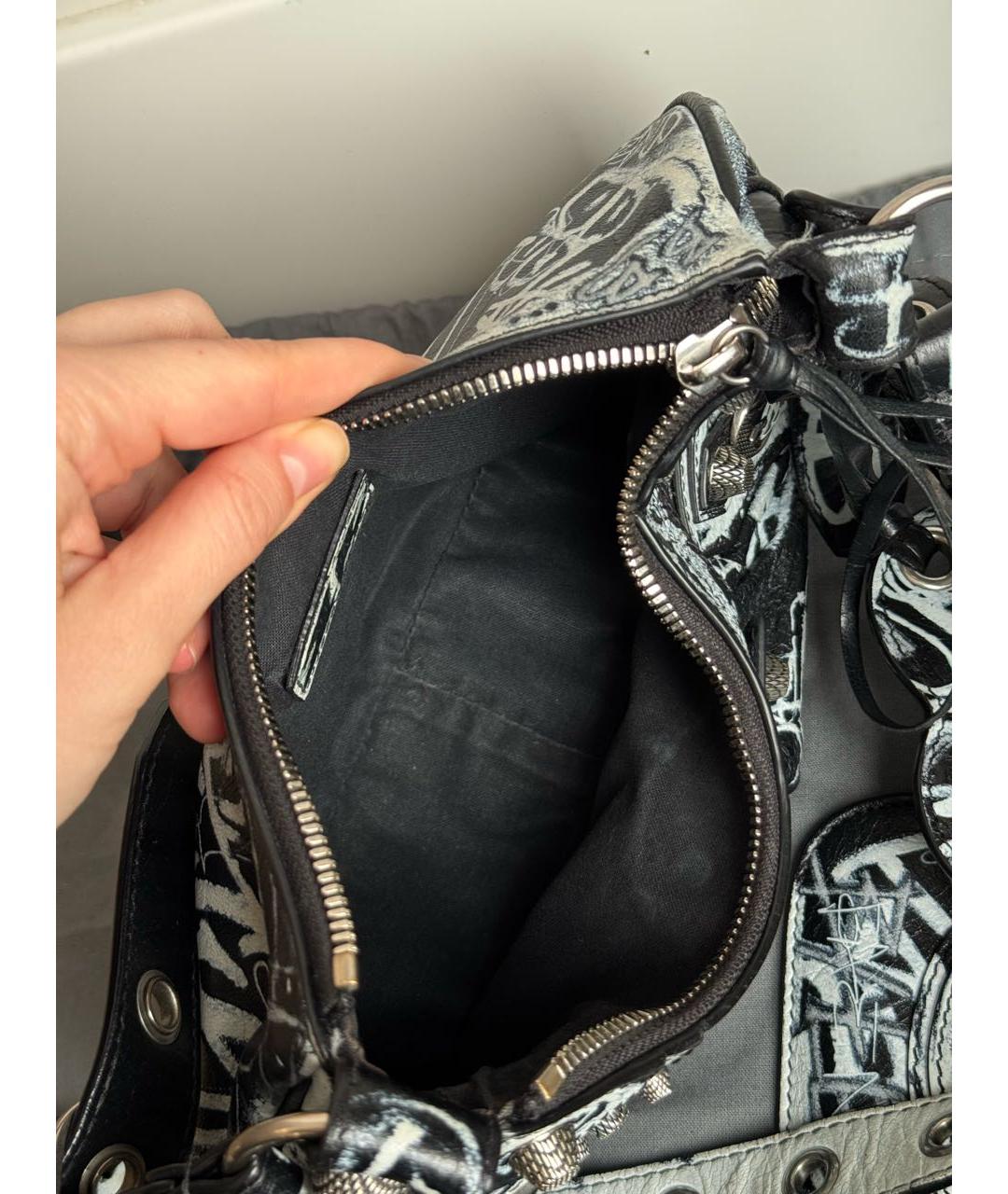 BALENCIAGA Черная кожаная сумка через плечо, фото 4